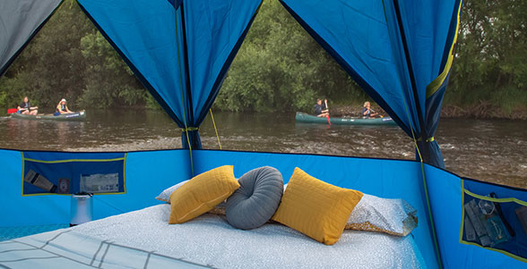 Coleman Octagon Blue-Lime Blå, Lime Gruppetelt