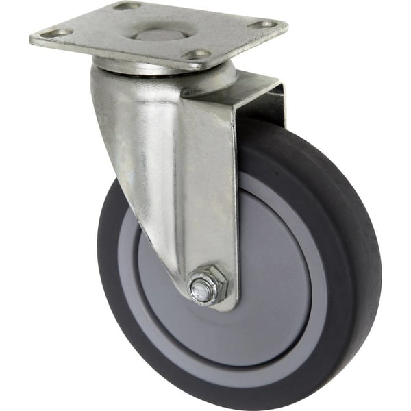 Toolcraft TO-5137917 møbelhjul Sort, Metallic 65 kg Termoplastisk elastomer (TPE) 10 cm