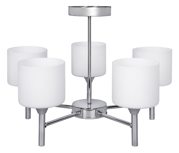 Miniatyrbillede 1 af 5: Activejet Klassisk lysekrone vedhæng loftslampe MIRA Chrome 5xE27 til stuen