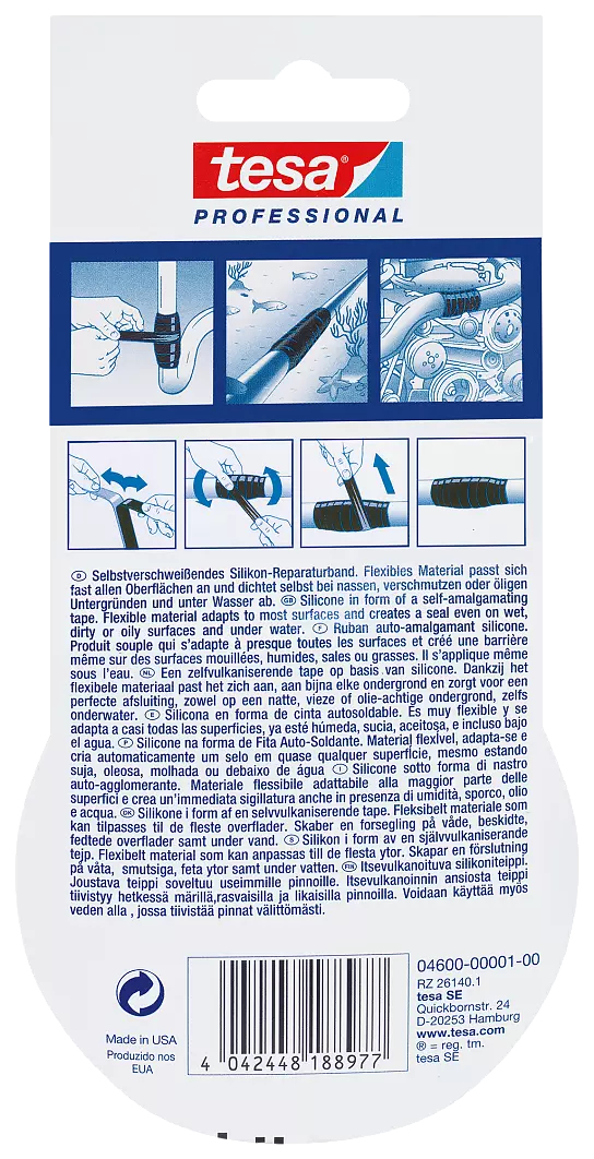 TESA 04600-00001-00 tiivistysteippi Musta 3 m