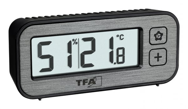 TFA-Dostmann 60.2039.10 vækkeur Quartz alarmur Sort, Grå