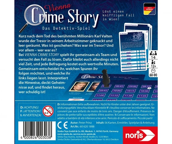 Noris Crime Story - Vienna Brädspel Slutledningsförmåga