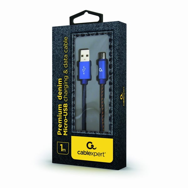 Cablexpert CC-USB2J-AMMBM-1M-BL USB-kabel USB 2.0 USB A Micro-USB B 0,48 Gbit/sek. Blå