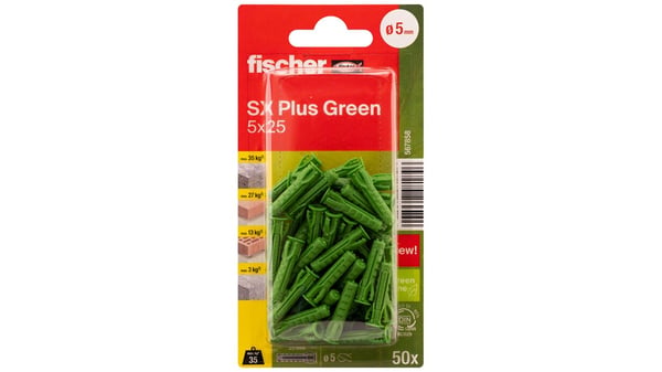 Fischer 567858 skrueanker og vægudtag 50 stk Udvidelsesanker 25 mm