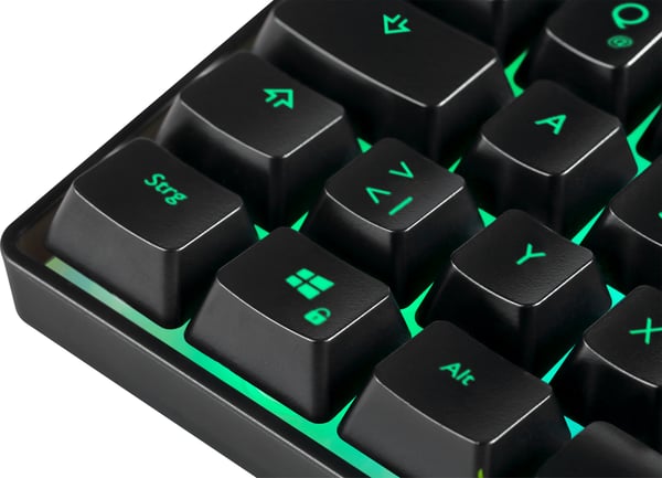Pikkukuva 5 / 7: Deltaco Gaming DK240, RGB-mininäppäimistö, membraanikytkimet, 60 % koko, puoliläpinäkyvä/musta