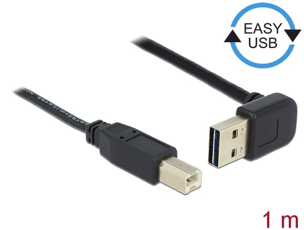 Miniatyrbillede 1 af 4: DeLOCK 85558 USB-kabel USB 2.0 1 m USB A USB B 0,48 Gbit/sek. Sort