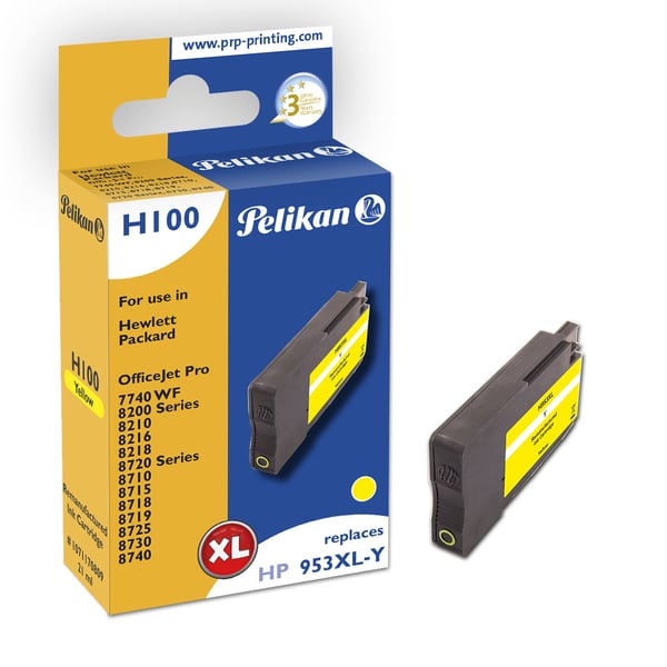 Pelikan H100 Yellow blækpatron 1 stk Kompatibel Højt (XL) udbytte Gul