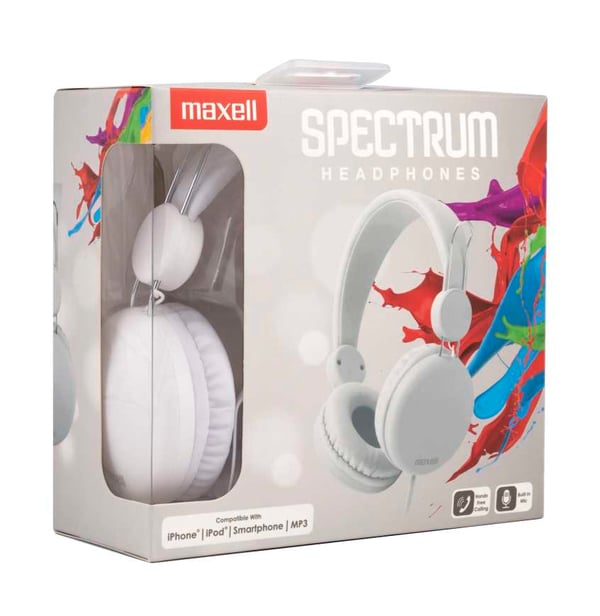 Maxell Spectrum Kuulokkeet Langallinen Pääpanta Puhelut/Musiikki Valkoinen