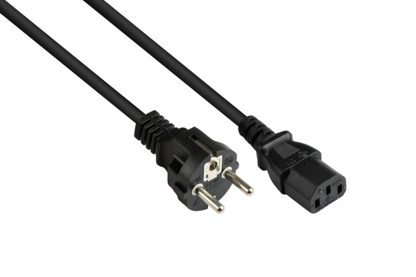 Pikkukuva 1 / 4: Alcasa P0030-S030 virtajohto Musta 3 m Virtapistoke tyyppi E+F C13 liitin