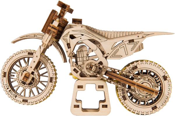 Miniatyrbillede 5 af 6: WOODEN.CITY MOTOCROSS 3D puslespil 88 stk
