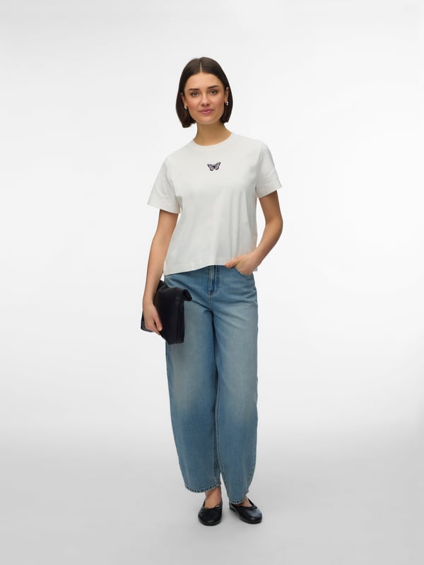 Miniatyrbillede 1 af 5: Vero Moda VMSARA T-Shirt Rund halsudskæring Kort ærme Polyester, Elastin
