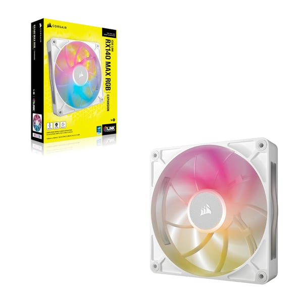 Corsair iCUE LINK RX140 MAX RGB Computerkabinet Ventilator 14 cm Hvid 1 stk
