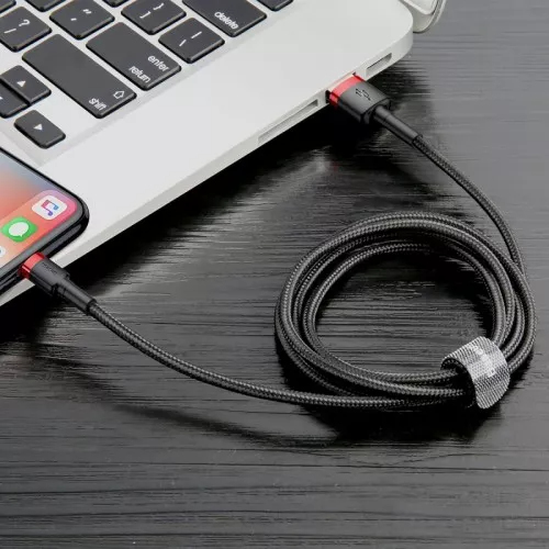 Miniatyrbillede 9 af 10: Baseus CALKLF-C19 Lightning kabel 2 m Sort, Rød