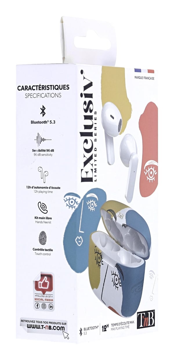 Pikkukuva 5 / 6: T'nB Art 3 Kuulokkeet True Wireless Stereo (TWS) In-ear Puhelut/Musiikki/Urheilu/Päivittäinen USB Type-C Bluetooth Monivärinen