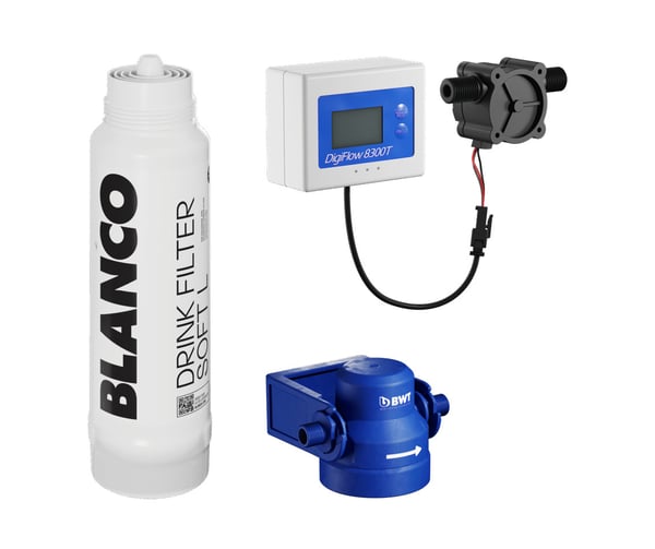 BLANCO 527453 vandfilter Vandfilter under vask 1800 L Hvid, Blå