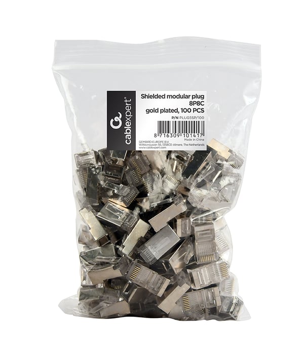 Gembird PLUG5SP/100 kabelkontakter RJ-45 Transparent