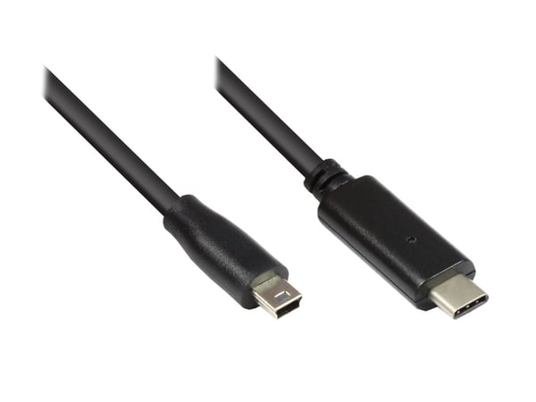 Alcasa 3310-CM010 USB-kabel USB 2.0 1 m USB C Mini-USB B Sort