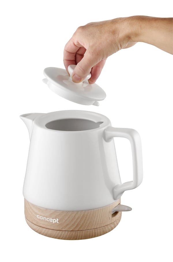 Miniatyrbild 11 av 12: Concept RK0060 vattenkokare 1 l 1200 W Vit, Trä