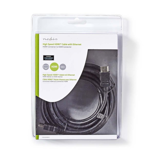 Pikkukuva 2 / 3: Nedis CVGB34000BK50 HDMI-kaapeli 5 m HDMI-tyyppi A (vakio) Musta