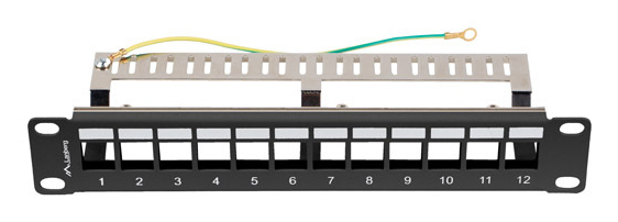 Lanberg patch panel blank 12 port 1U 10 ftp for keystone modules black v2