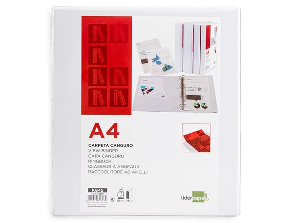 Miniatyrbild 1 av 2: Liderpapel KG45 ringpärmar A4 Röd, Vit
