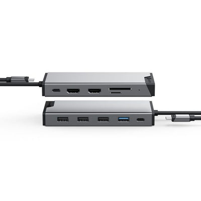 ALOGIC DUCDDV3V2 kannettavien tietokoneiden telakka ja porttitoistin Langallinen USB 3.2 Gen 1 (3.1 Gen 1) Type-A + Type-C Harmaa