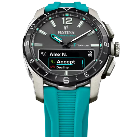 Festina Connected D Armbåndsur Hanstik Sort, Sølv Blå