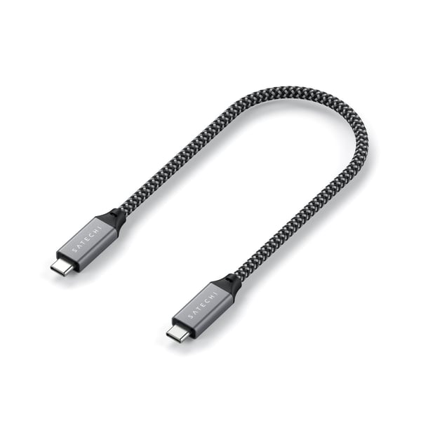 Satechi ST-U4C25M USB-kablar USB4 Gen 3x2 0,25 m USB C 40 Gbit/s Svart, Grå