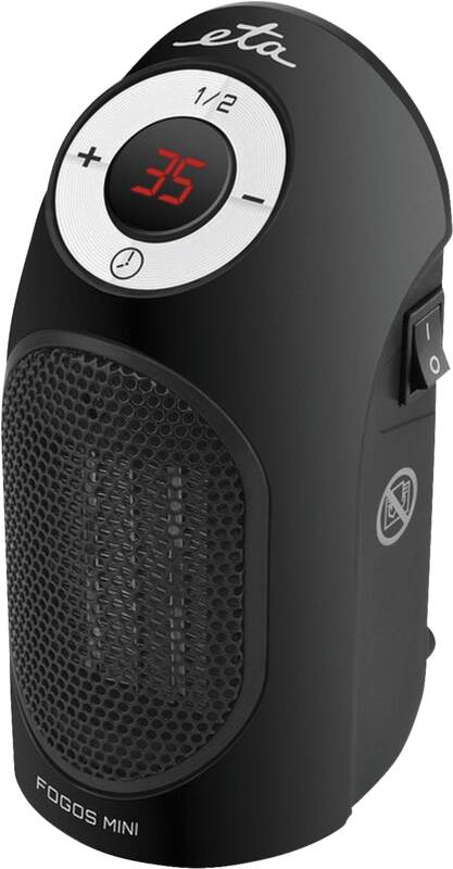 Pikkukuva 1 / 3: Eta Fogos Mini Sisätila Musta 400 W Sähkökäyttöinen lämpötuuletin