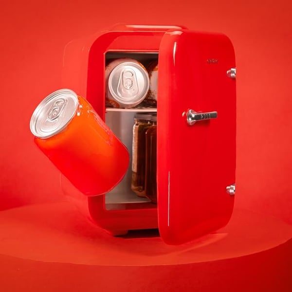 Miniatyrbillede 6 af 6: Cecotec Bolero MiniCooling 4L Havana Red køleskab Fritstående Hvid