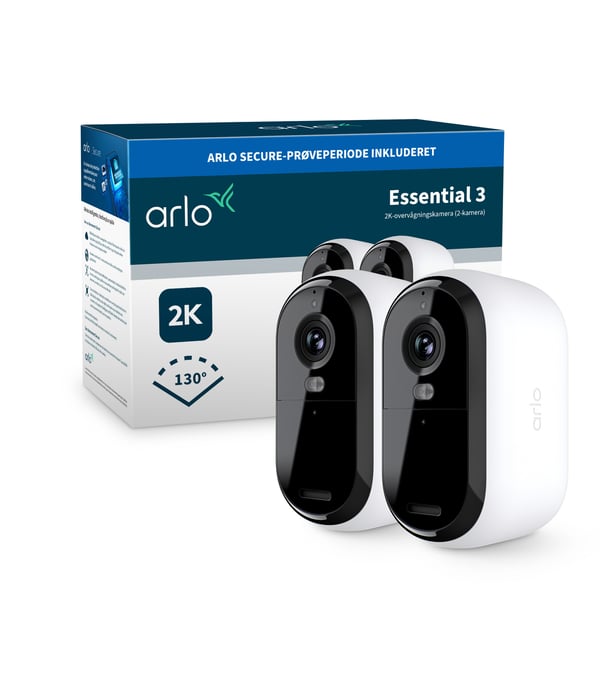 Arlo Essential 3 2K udendørs sikkerhedskamera 2-cam