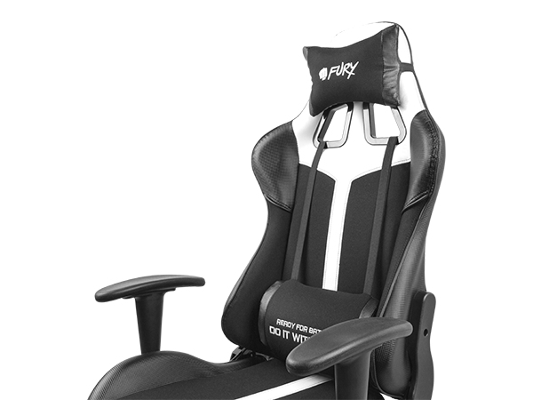Miniatyrbild 8 av 11: FURY AVENGER XL Universal spelstol Stoppad sits Svart, Vit
