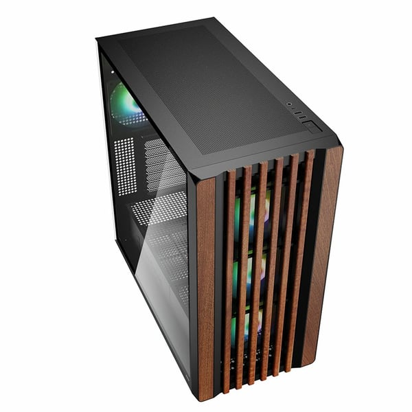 Sharkoon REBEL C70G RGB Full Tower Musta, Puu