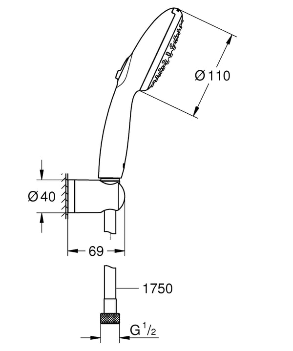 GROHE Vitalio Start 110 duschsystem Krom