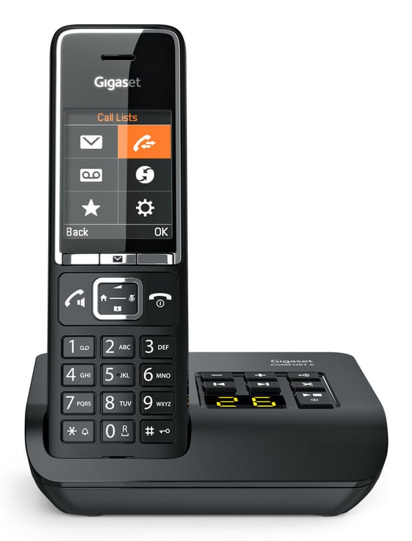 Miniatyrbild 5 av 19: Gigaset COMFORT 550A Analog telefon/DECT-telefon Namn och uppringnings-ID Svart