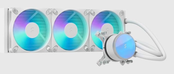Miniatyrbillede 1 af 7: Fractal Design Radius 360 RGB White Processor Alt-i-en væskekøler 12 cm Hvid 1 stk