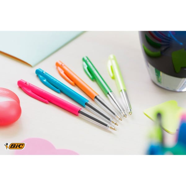 BIC 951490 kulspetspennor Blå Fastklämbar, indragbar kulspetspenna Medium 10 styck