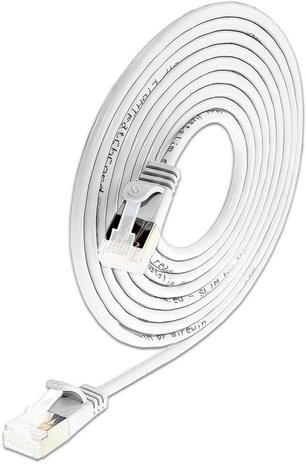 Miniatyrbillede 1 af 2: SLIM Patchcords SLIM-LS-K6A 0.15 WT 50 netværkskabel Hvid 0,15 m Cat6a U/FTP (STP)