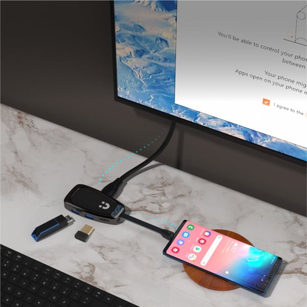 UNITEK uHUB Q4+ Langallinen USB 3.2 Gen 2 (3.1 Gen 2) Type-C Musta