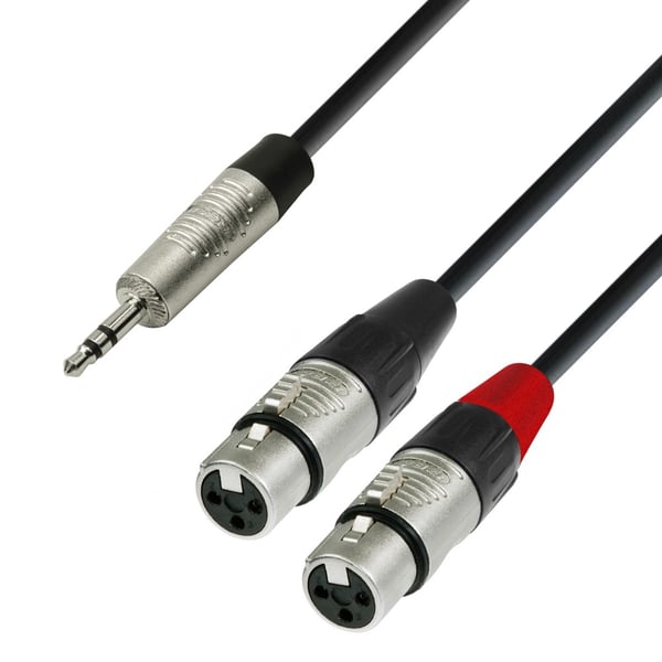 adam hall K4 YWFF 0180 lydkabel 1,8 m 3.5mm 2 x XLR (3-pin) Sort, Sølv