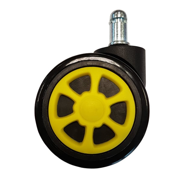 LC-Power LC-CASTERS-3BY kontor- & computerstol del Gul, Sort Plast, Gummi Castorhjul
