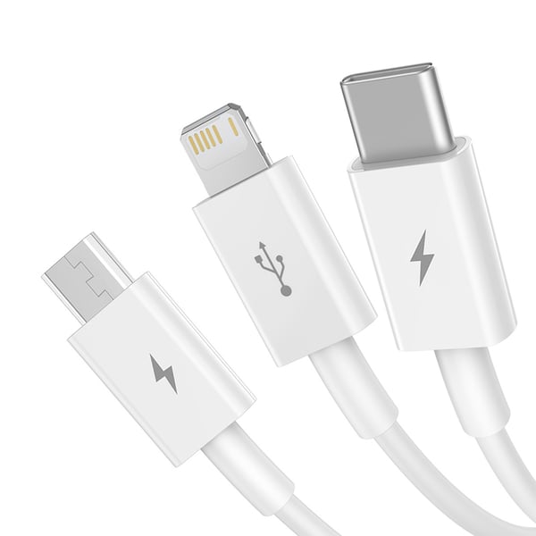 Baseus Superior USB-kablar USB 2.0 1,5 m USB A USB C/Micro USB A/Lightning 0,48 Gbit/s Vit