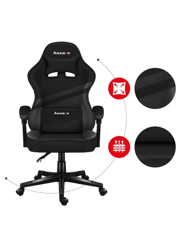 Huzaro FORCE 4.4 CARBON PC gamingstol Spand (vugge) sæde Sort, Kulfiber