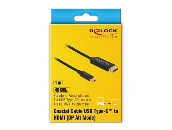 Miniatyrbild 2 av 3: DeLOCK 84904 videokabeladapter 1 m USB Type-C HDMI Svart