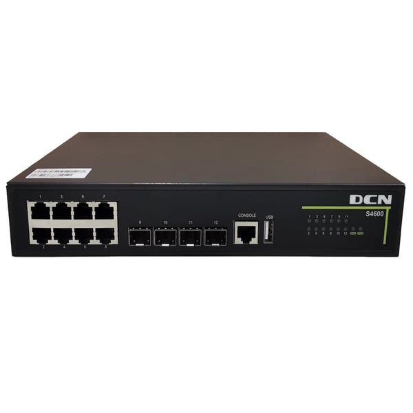 DCN S4600-12X-SI verkkokytkin Hallittu L2 Gigabit Ethernet (10/100/1000) Musta