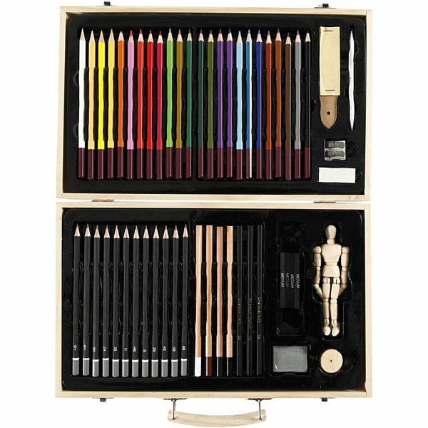 Miniatyrbillede 6 af 7: Creativ Company Sketch and drawing set kunstsæt