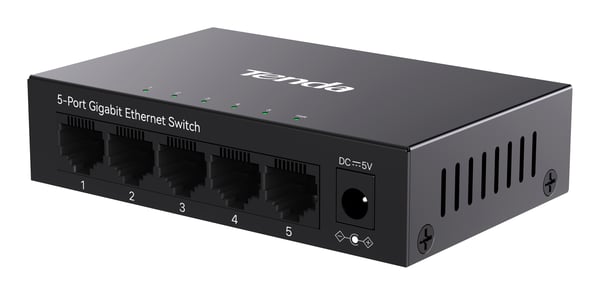 Pikkukuva 4 / 4: Tenda TEG1005M verkkokytkin Hallitsematon L2 Gigabit Ethernet (10/100/1000) Musta