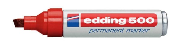 Edding 500 markeringspennor Mejselspets Röd 10 styck