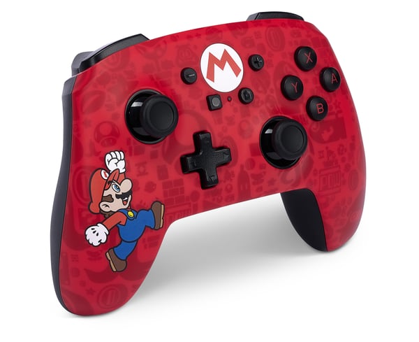 PowerA Here We Go Mario Svart, Röd Bluetooth/USB Spelplatta Analog Nintendo Switch