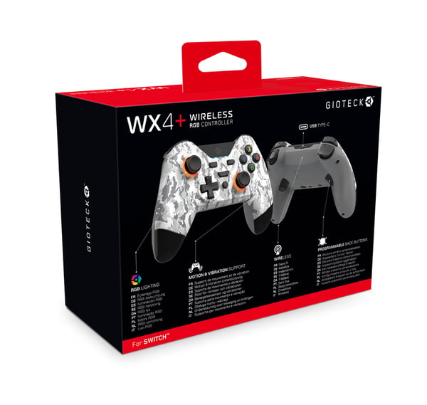 Miniatyrbild 3 av 5: Gioteck WX4+ Kamouflage, Vit Spelplatta Nintendo Switch, Nintendo Switch OLED